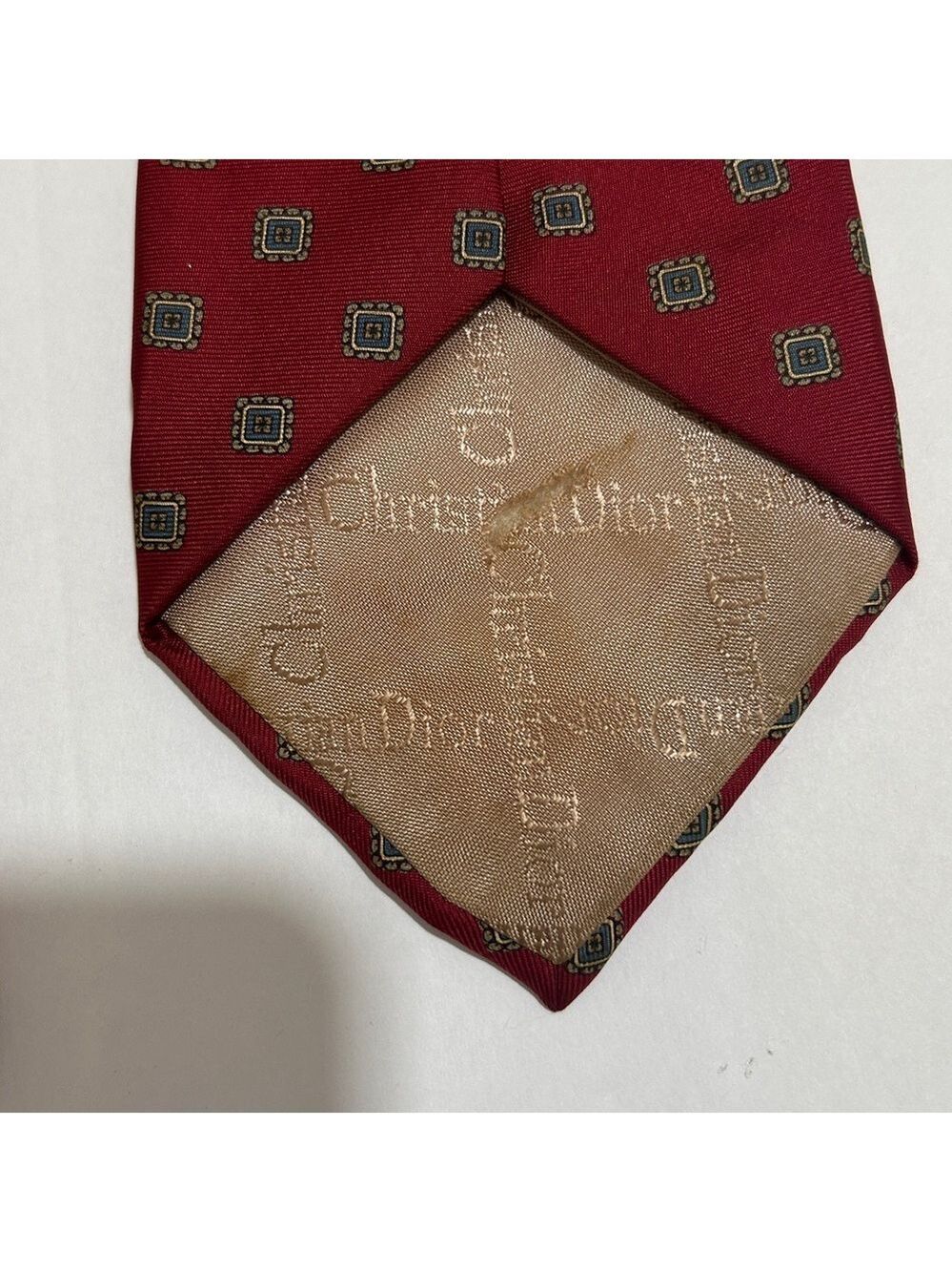 Christian Dior Elegant Red Patterned Ties Set of 2. Vintage. Preowned - Picture 3 of 9